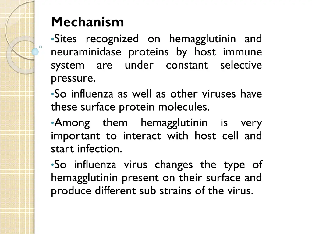 mechanism sites recognized on hemagglutinin
