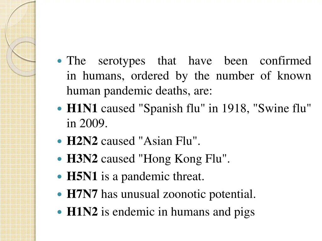 the in humans ordered by the number of known