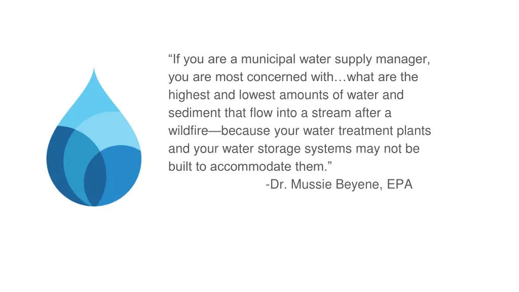 if you are a municipal water supply manager