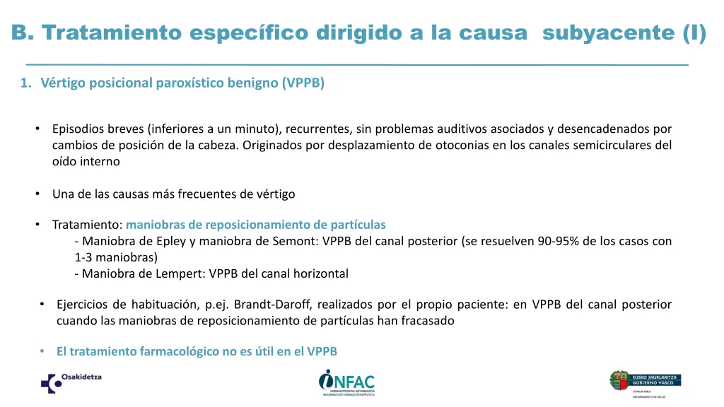 b tratamiento espec fico dirigido a la causa