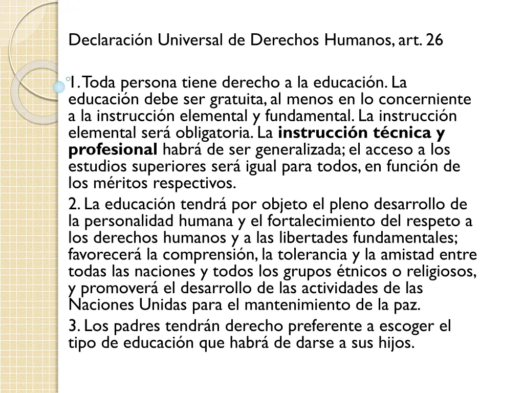 declaraci n universal de derechos humanos art 26