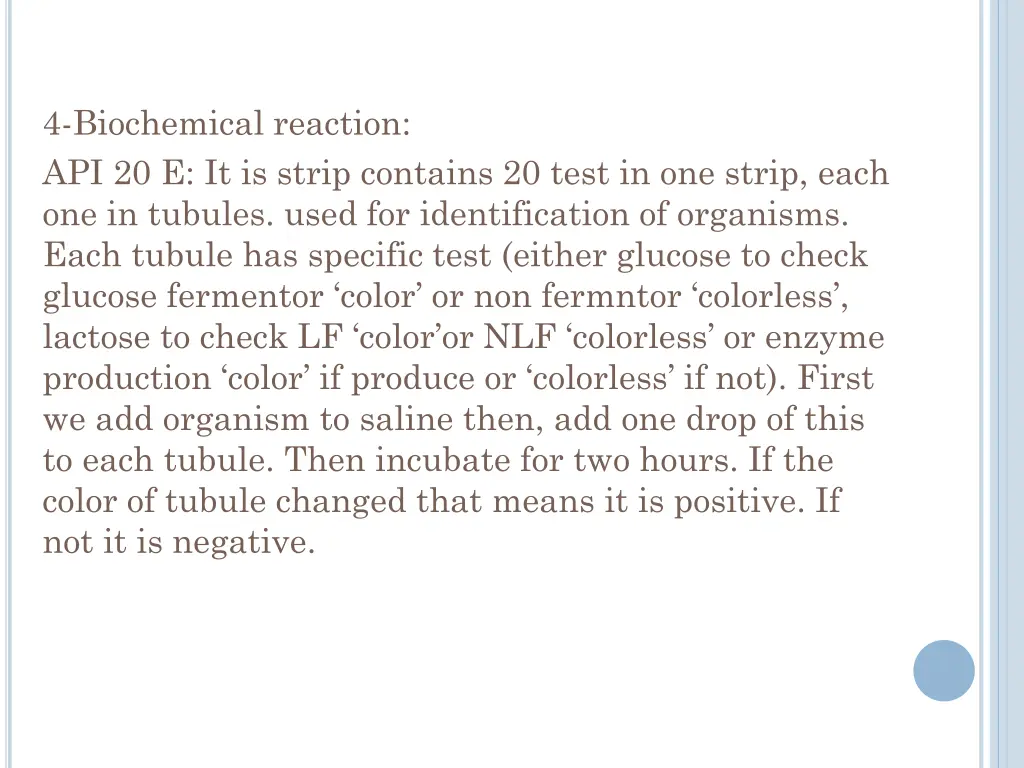 4 biochemical reaction api 20 e it is strip