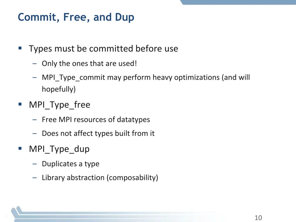 commit free and dup