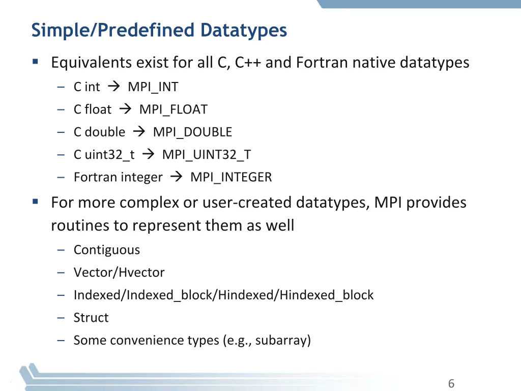 simple predefined datatypes