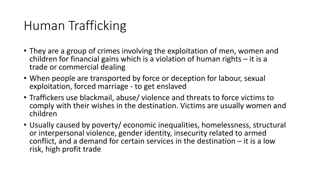 human trafficking