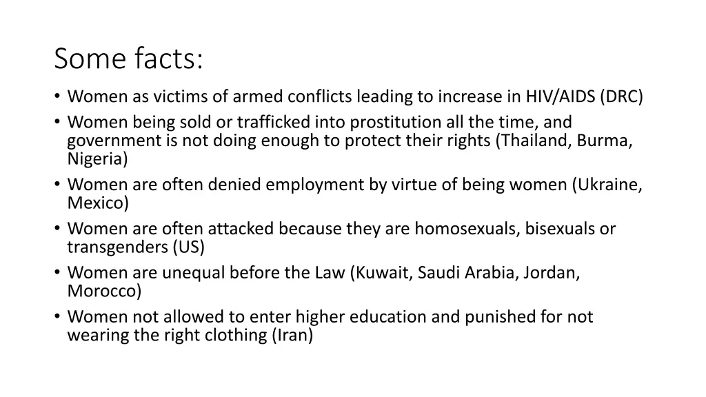 some facts women as victims of armed conflicts