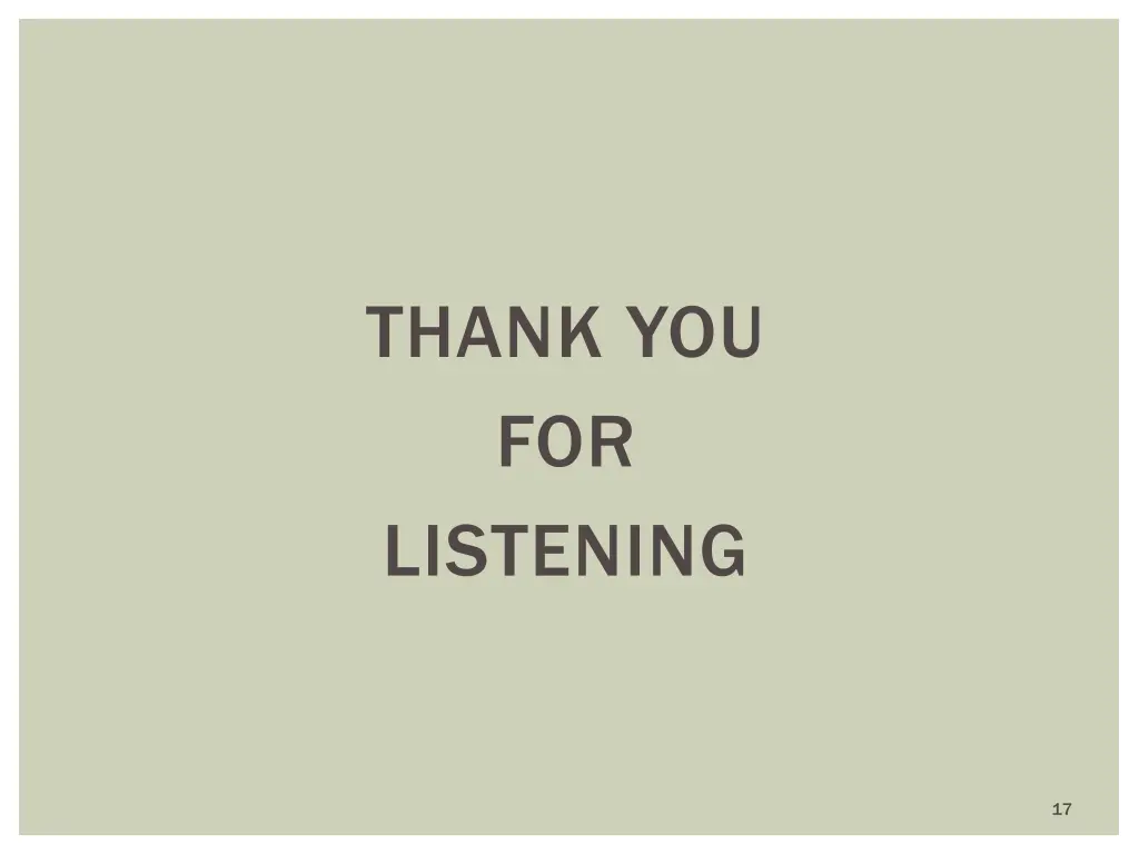 thank you for listening