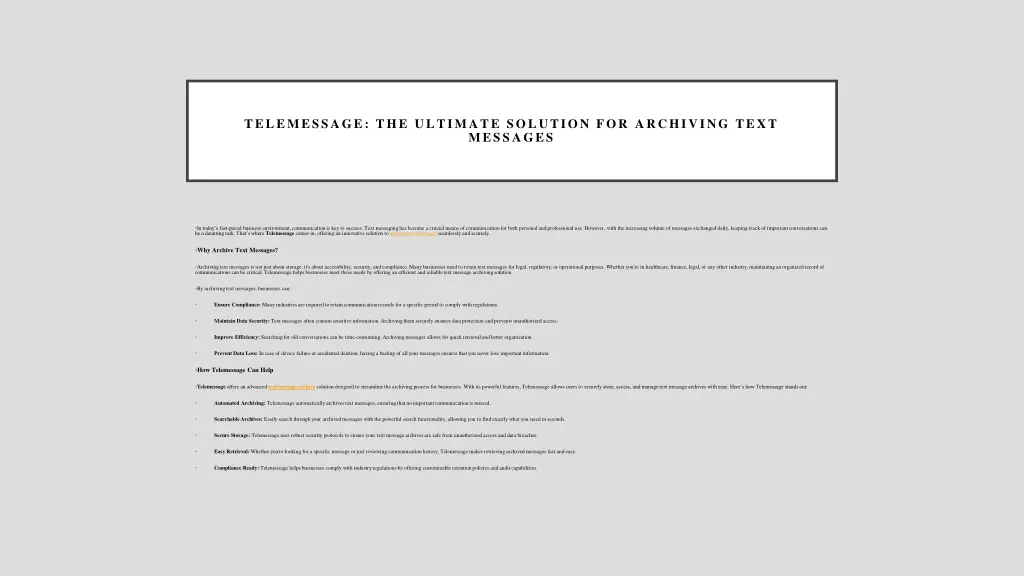 telemessage the ultimate solution for archiving 1