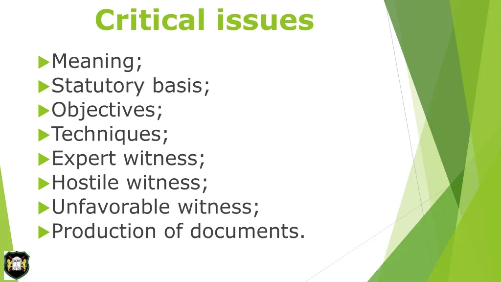 critical issues