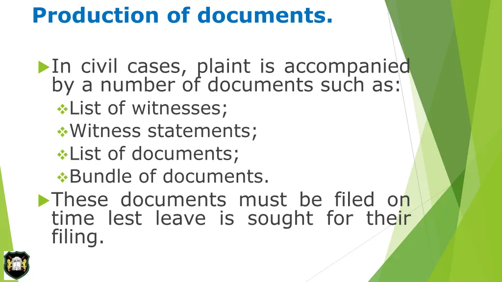 production of documents