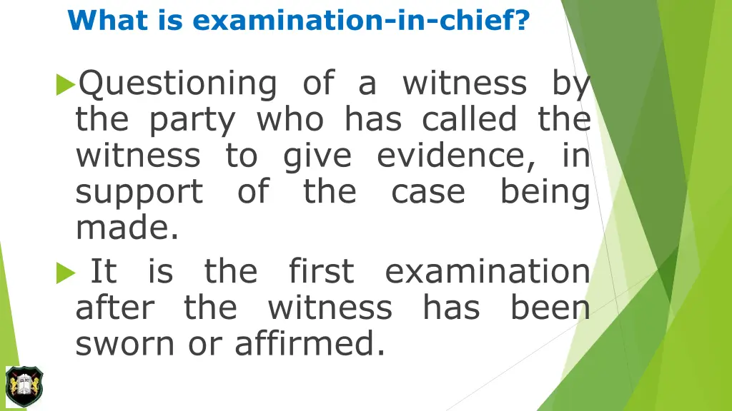 what is examination in chief