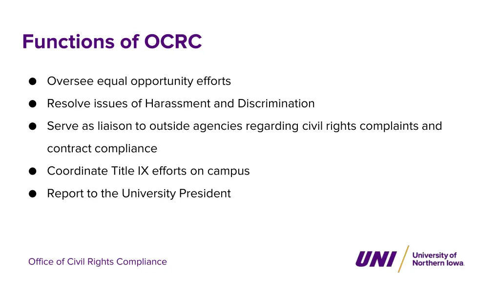 functions of ocrc