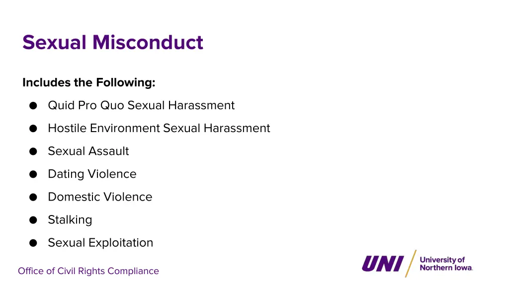 sexual misconduct