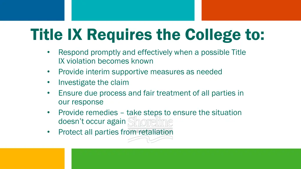 title ix requires the college to