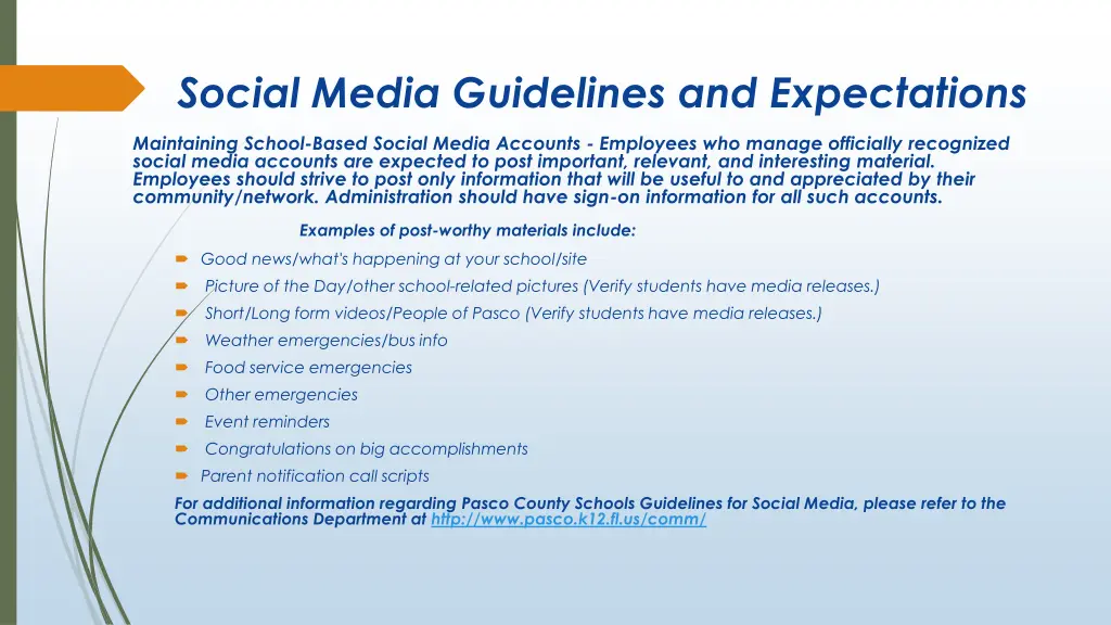 social media guidelines and expectations 1