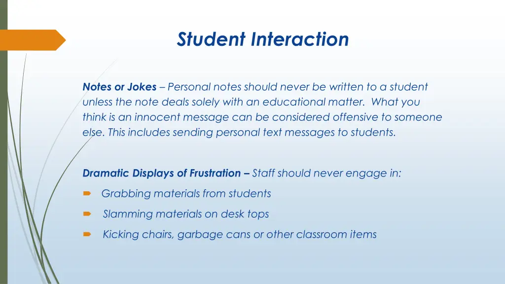student interaction