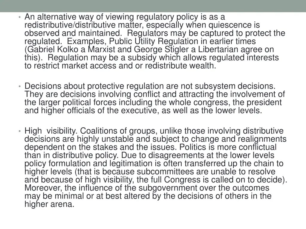 an alternative way of viewing regulatory policy