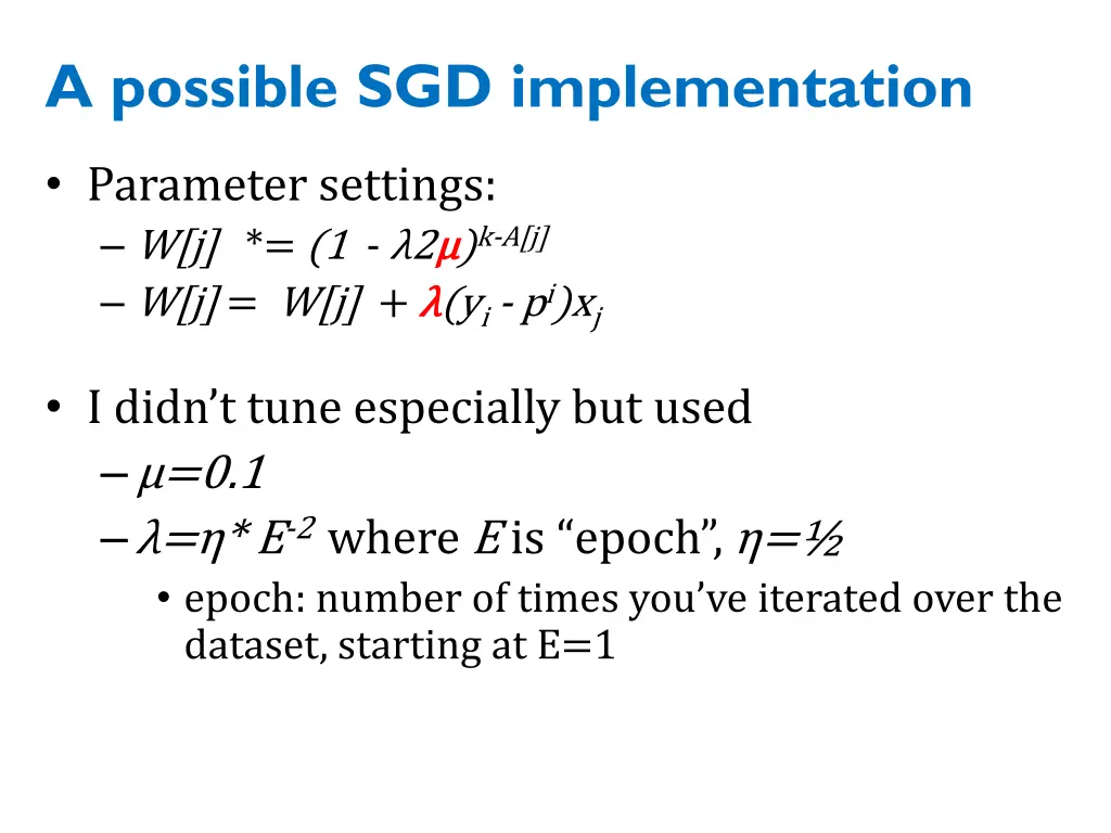 a possible sgd implementation 1