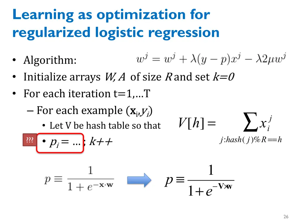 learning as optimization for regularized logistic 2