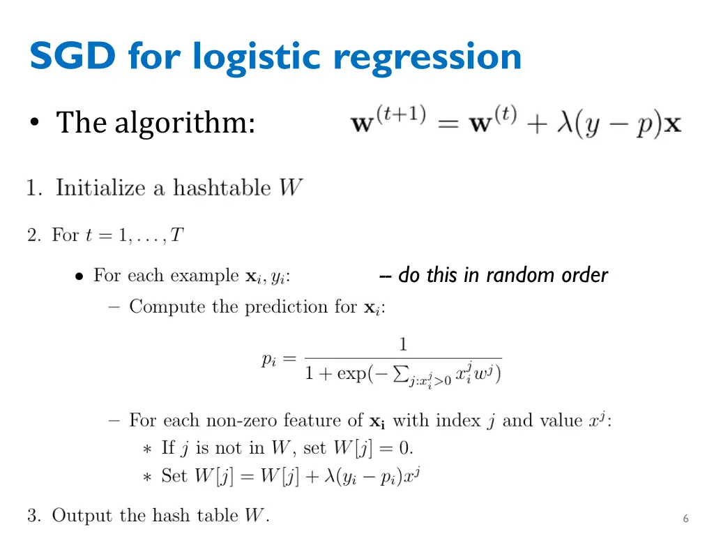 sgd for logistic regression 2