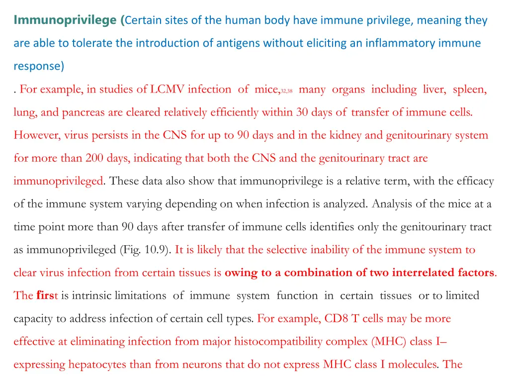 immunoprivilege certain sites of the human body