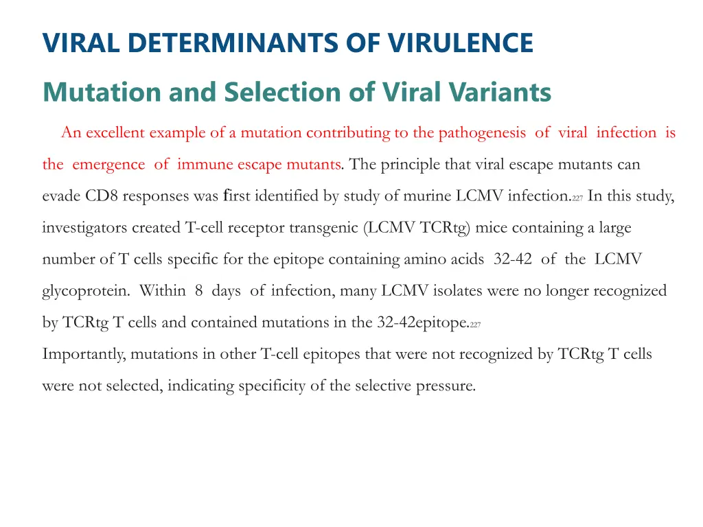 viral determinants of virulence mutation