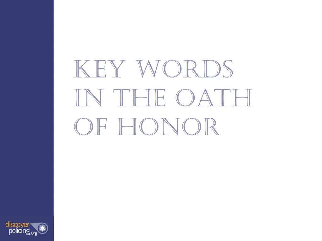 key words in the oath of honor