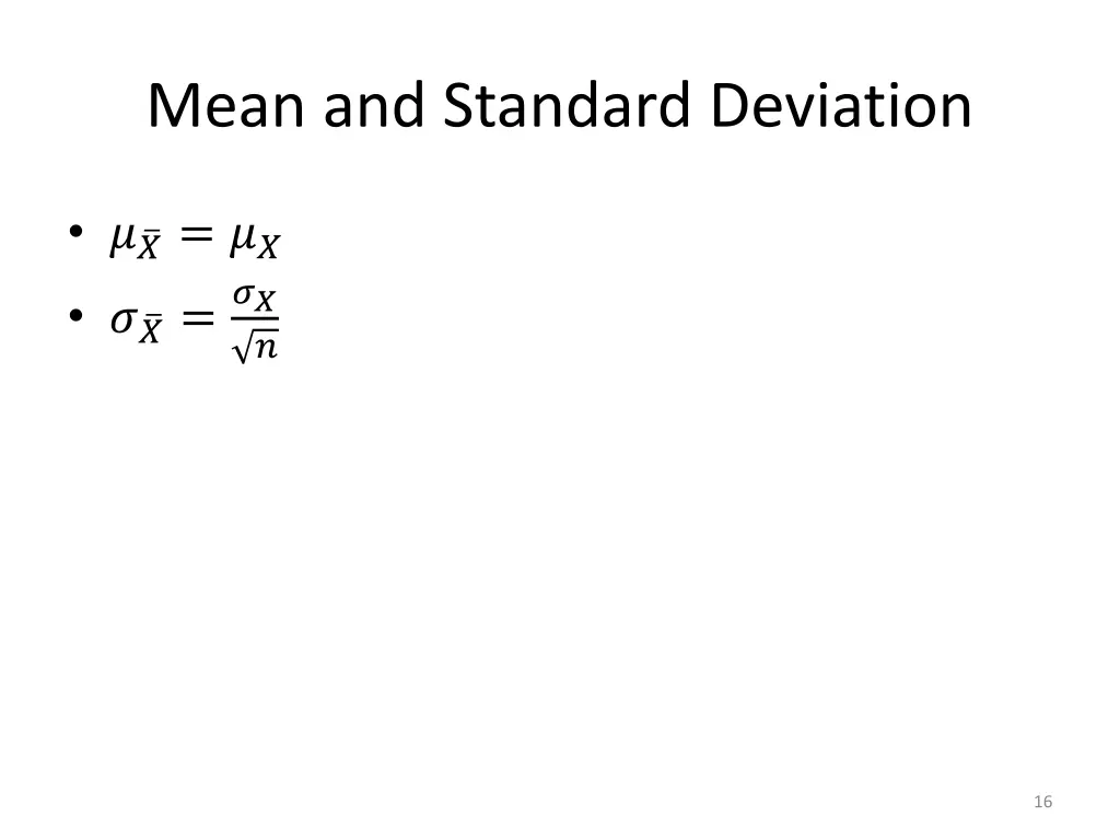 mean and standard deviation