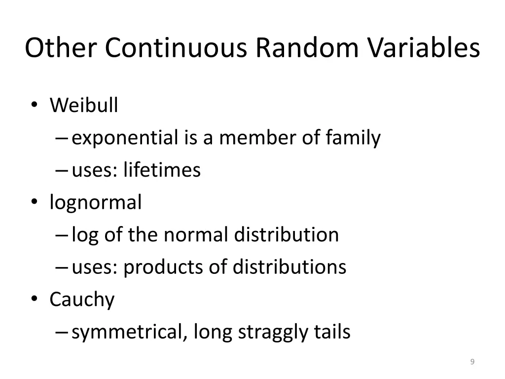 other continuous random variables