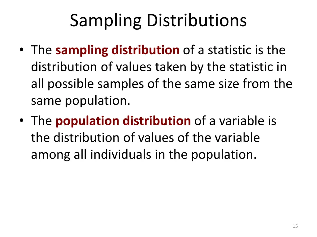 sampling distributions