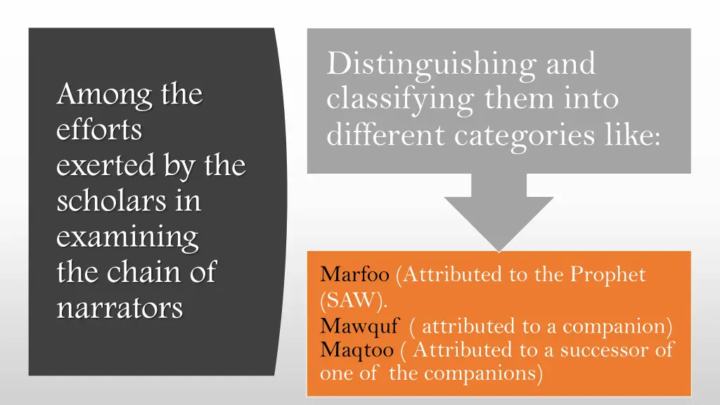distinguishing and classifying them into