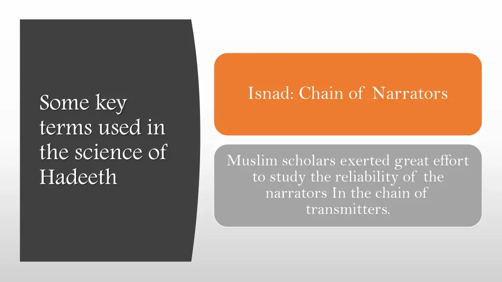 isnad chain of narrators