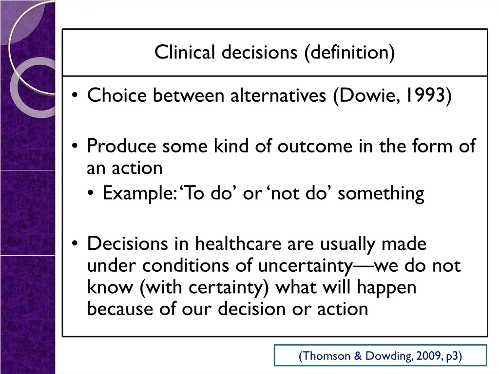 clinical decisions definition