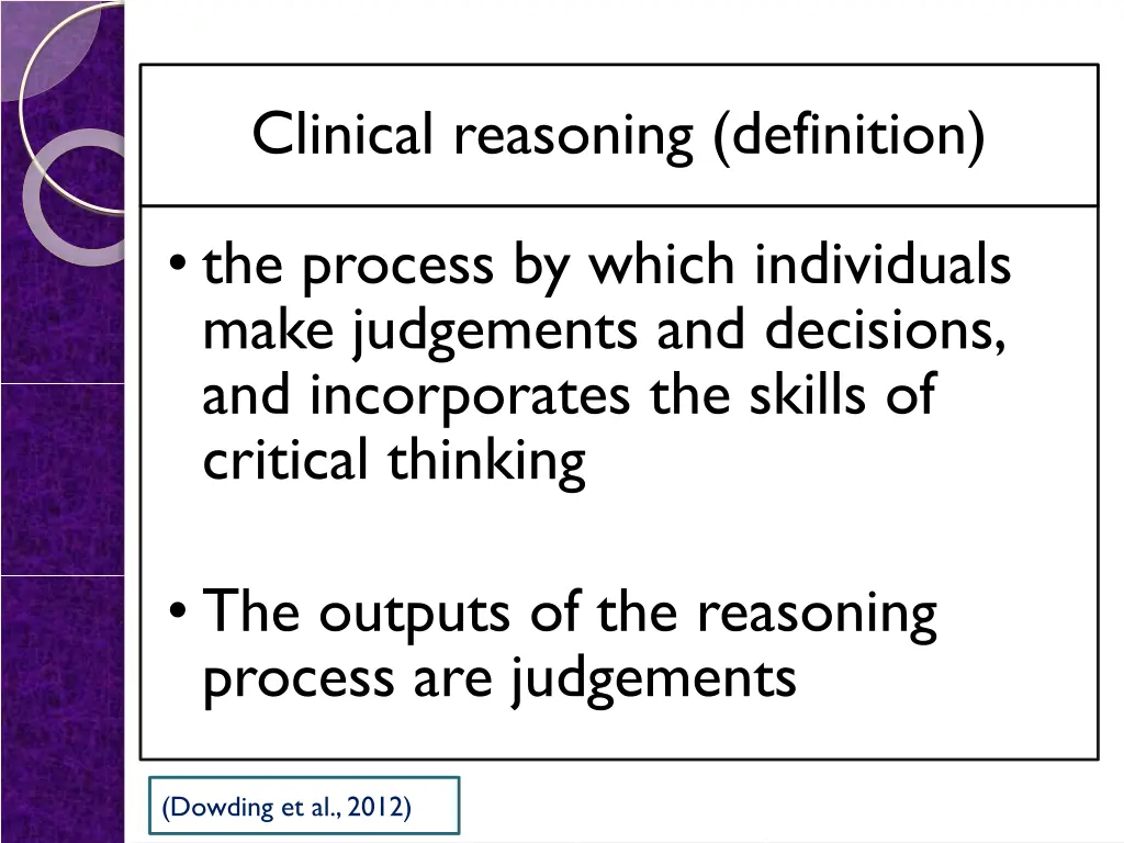 clinical reasoning definition