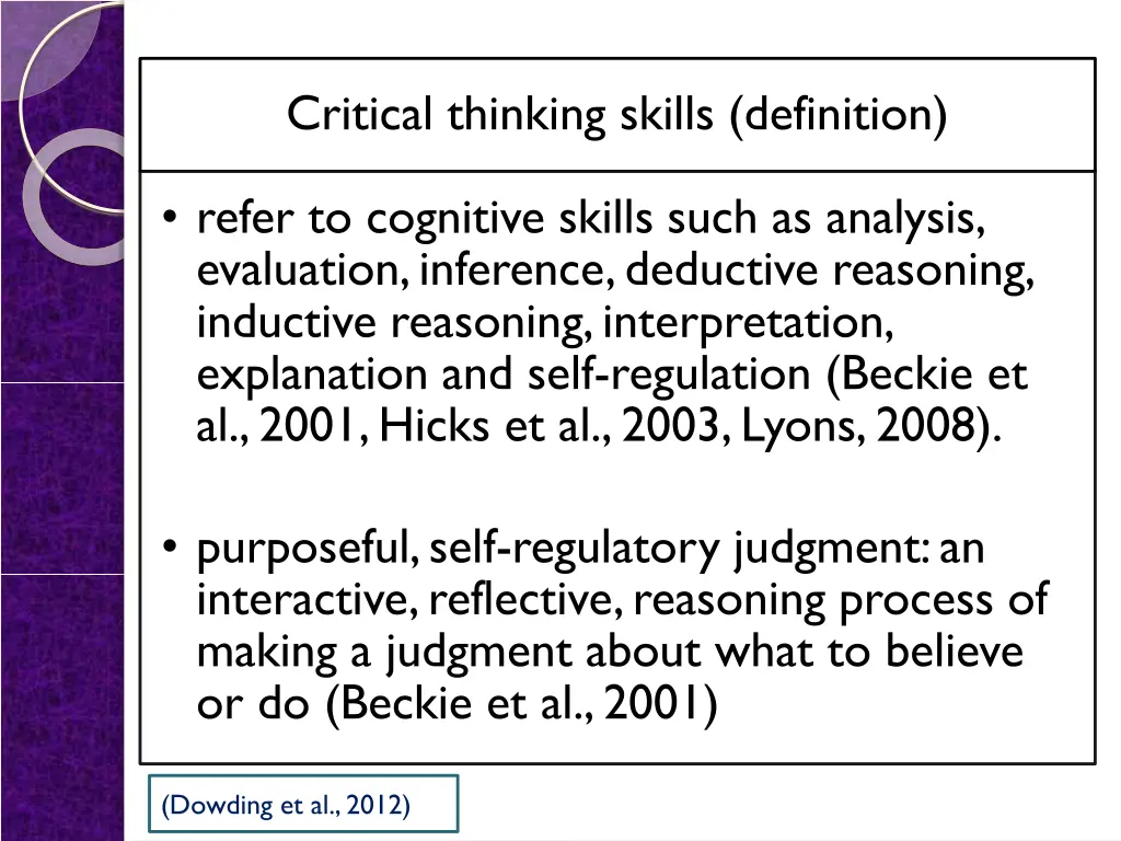 critical thinking skills definition