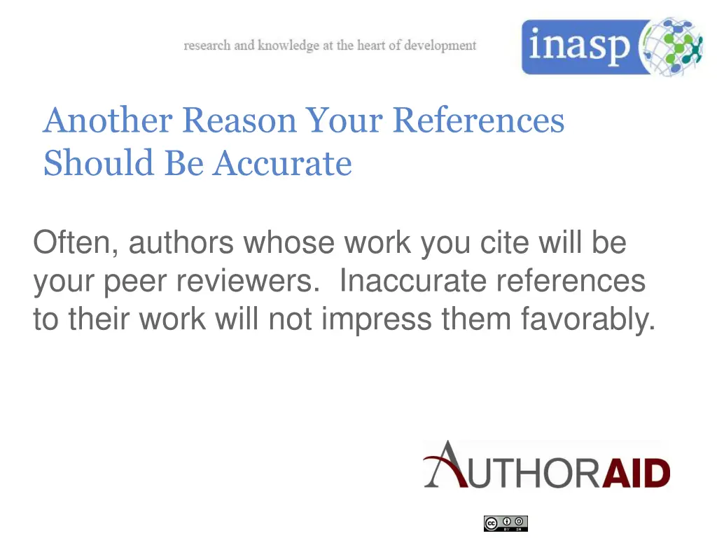 another reason your references should be accurate