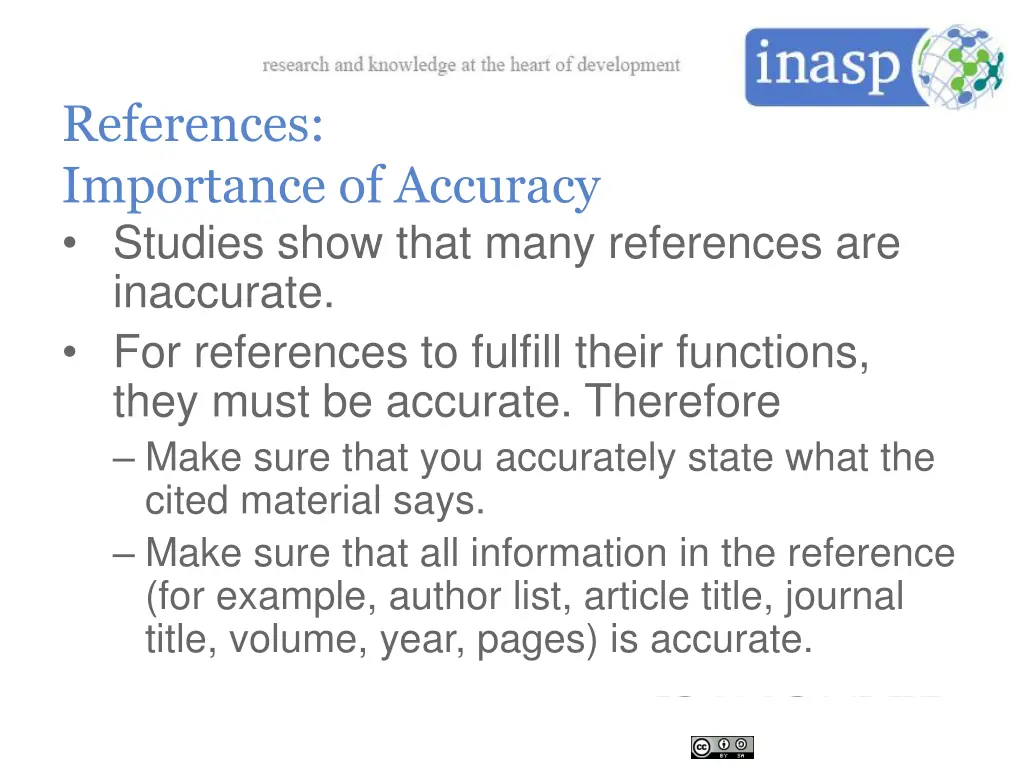 references importance of accuracy studies show