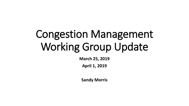 congestion management congestion management