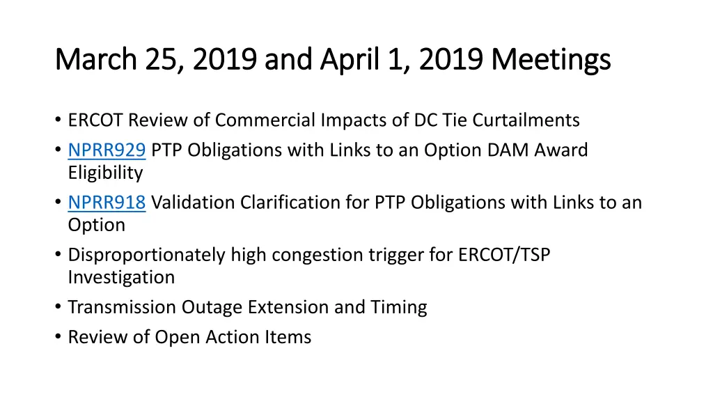 march 25 2019 and april 1 2019 meetings march