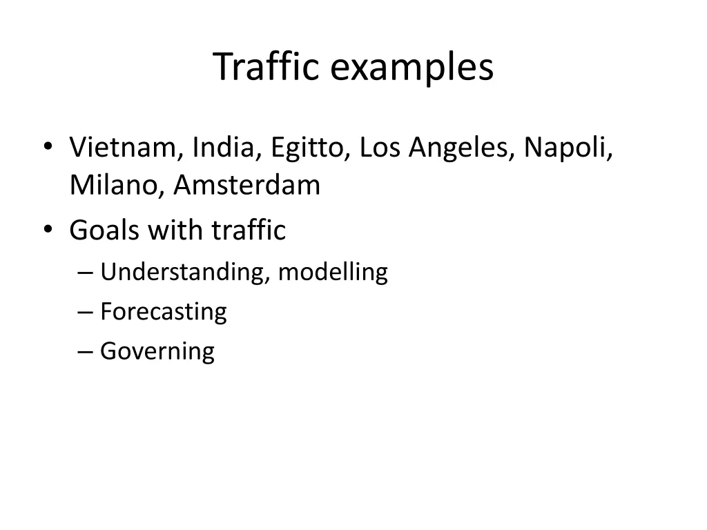 traffic examples