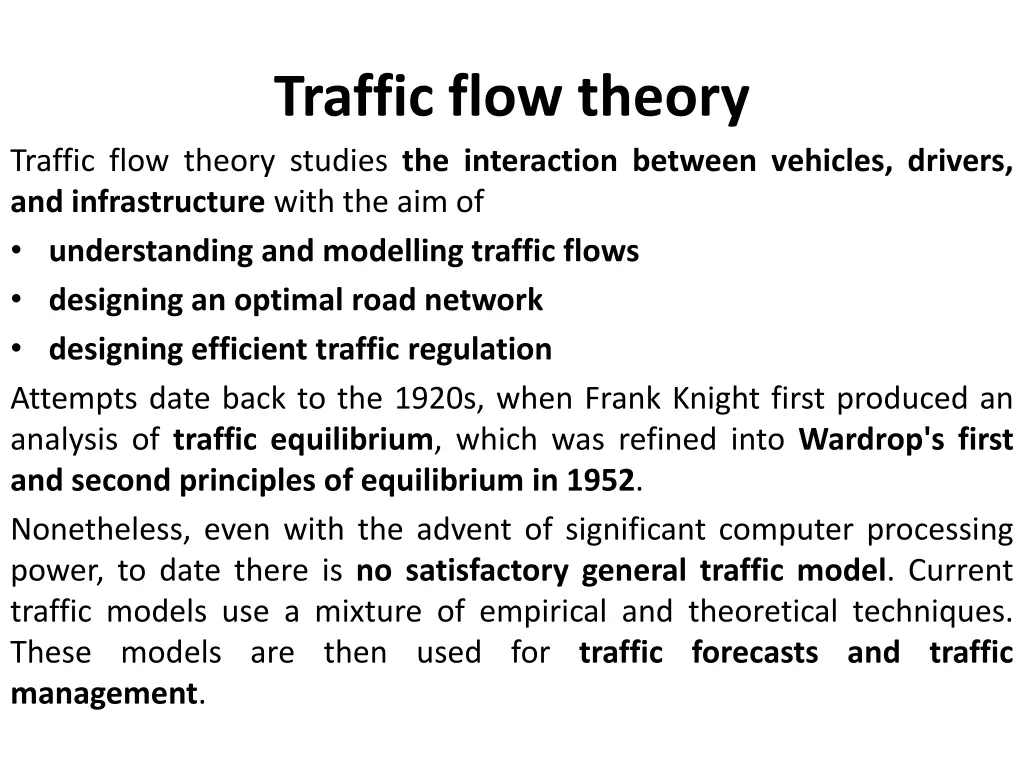 traffic flow theory