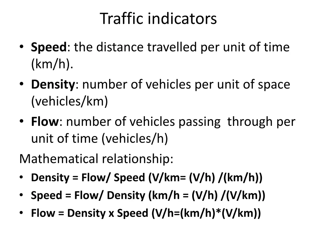 traffic indicators