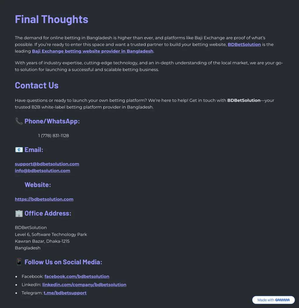 final thoughts