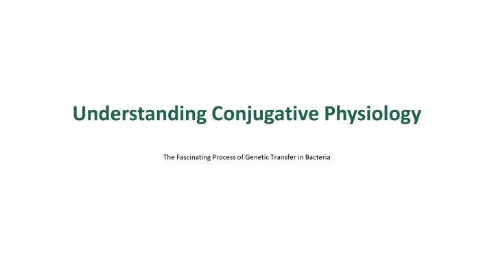 understanding conjugative physiology