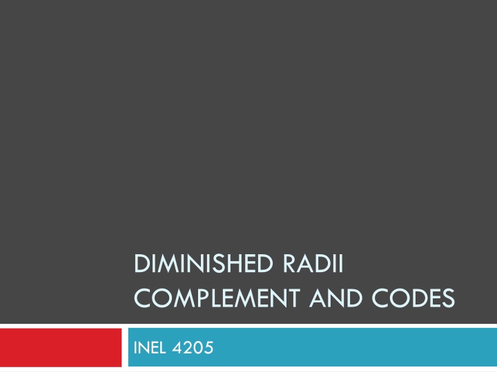diminished radii complement and codes