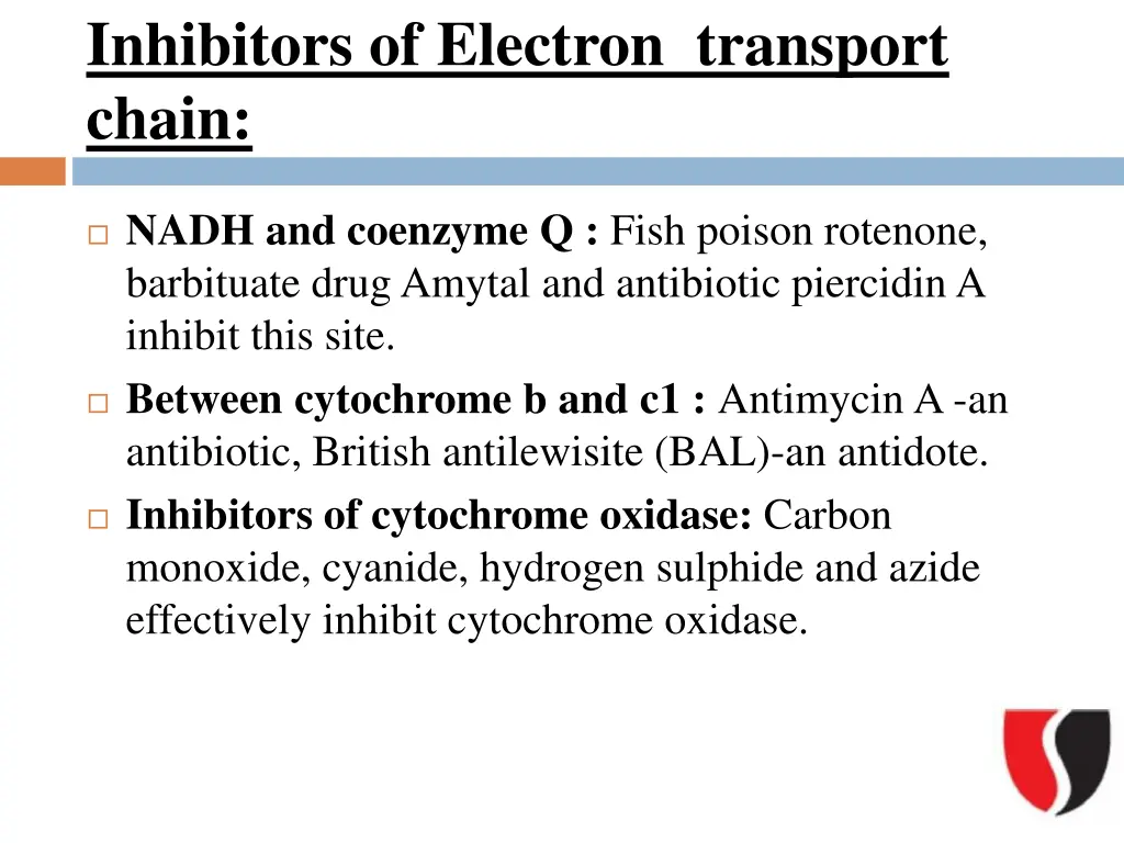 inhibitors of electron transport chain