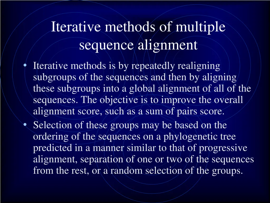 iterative methods of multiple sequence alignment