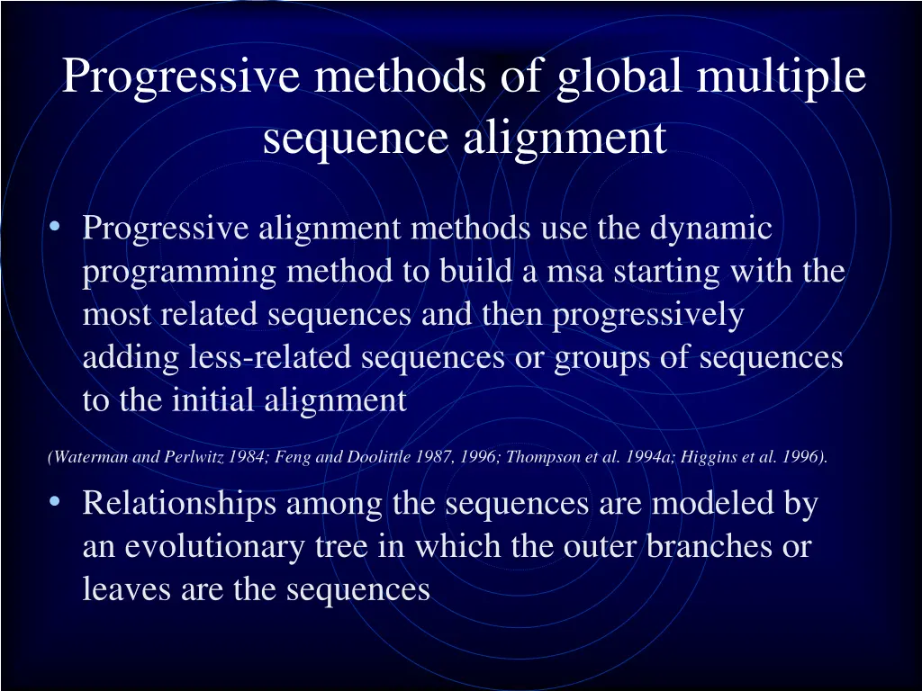 progressive methods of global multiple sequence