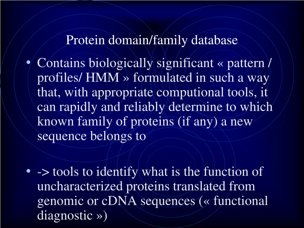 protein domain family database contains