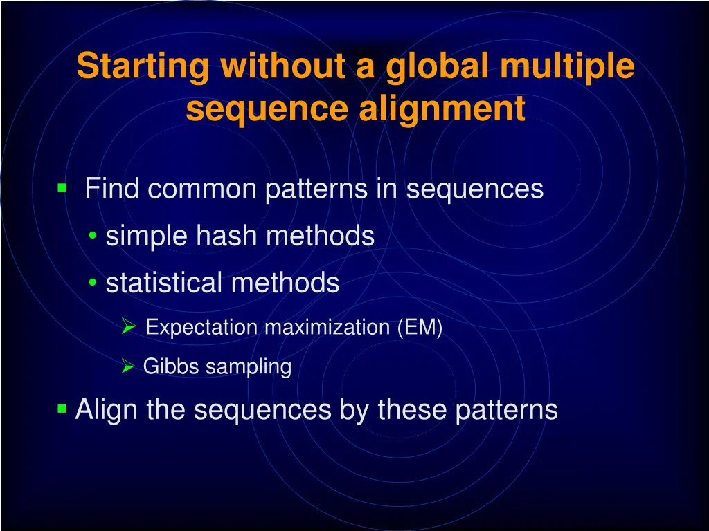 starting without a global multiple sequence